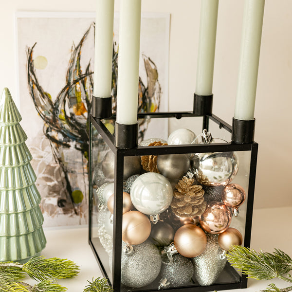 Metal Candle Holder with glass sides - Wholesale