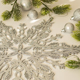 (Pack of 2) Silver Glitter Snowflake Hanging Decorations - wholesale