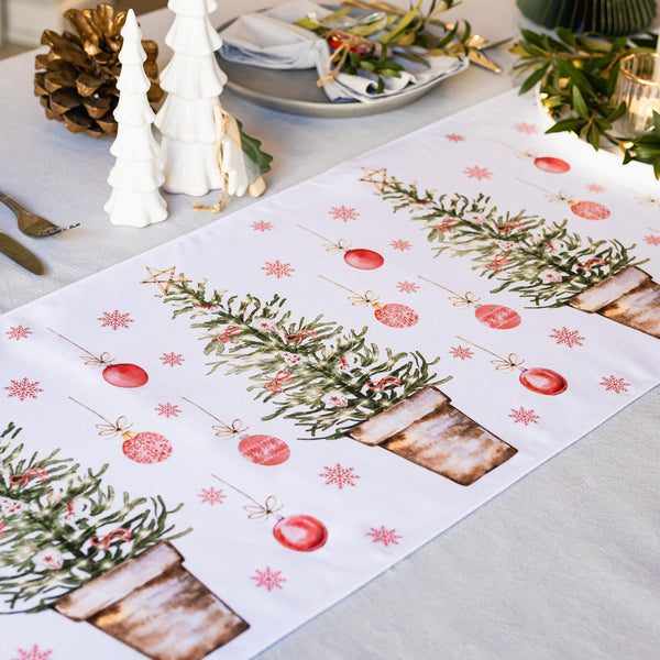 Table Runner with Christmas Trees - wholesale