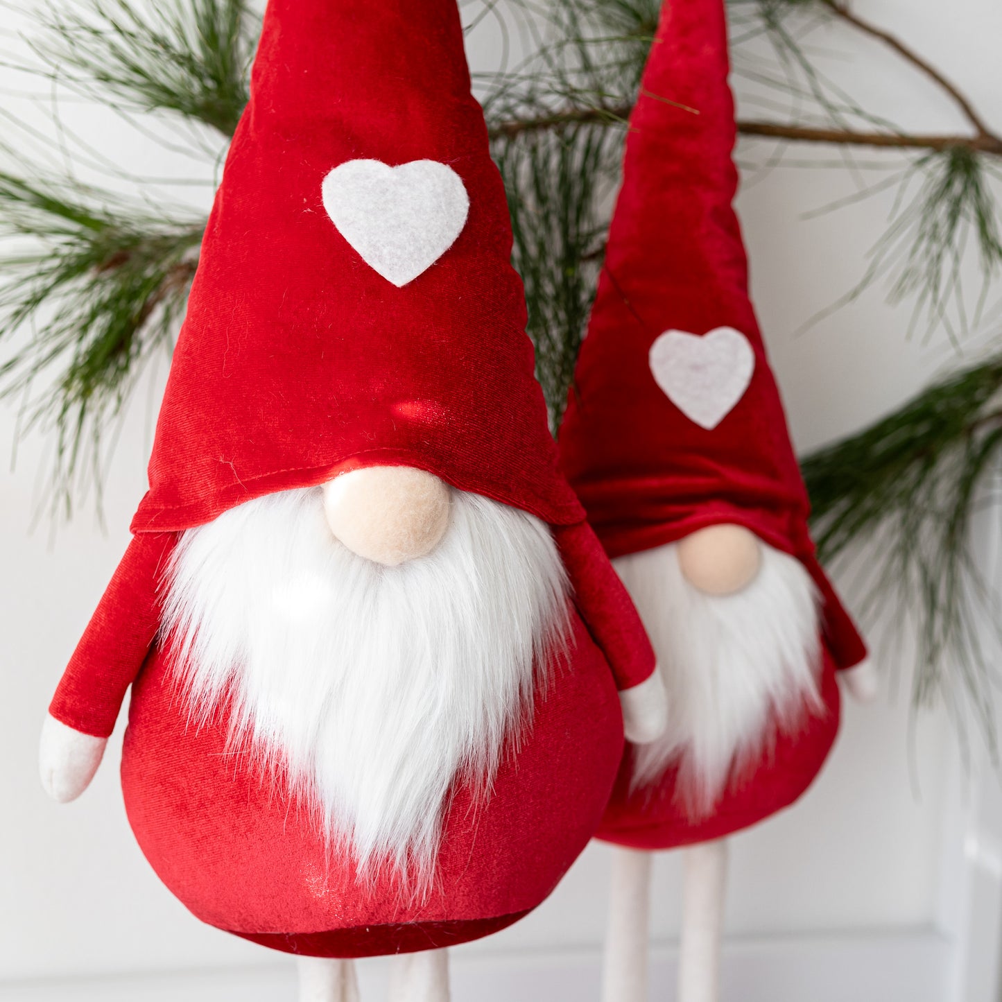 Medium Standing Red Velvet Gnome