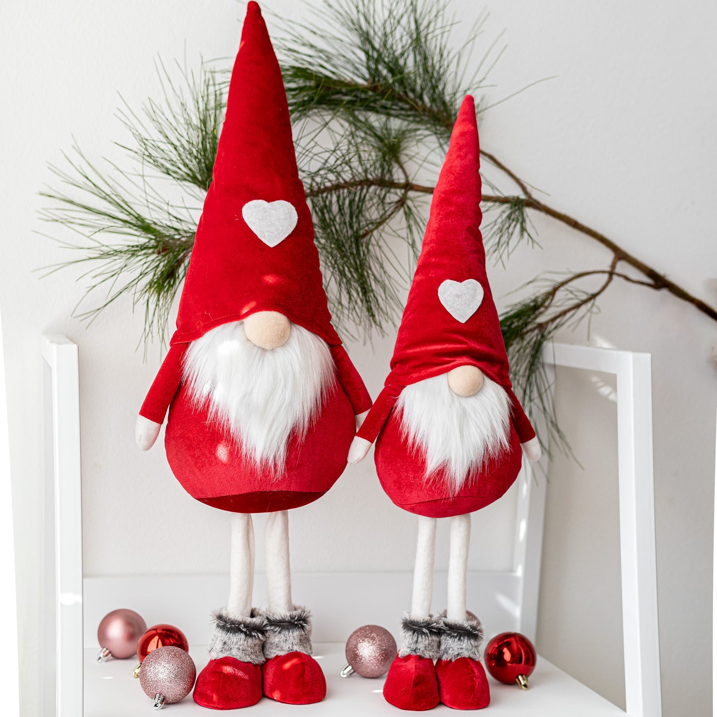 Large Standing Red Velvet Gnome