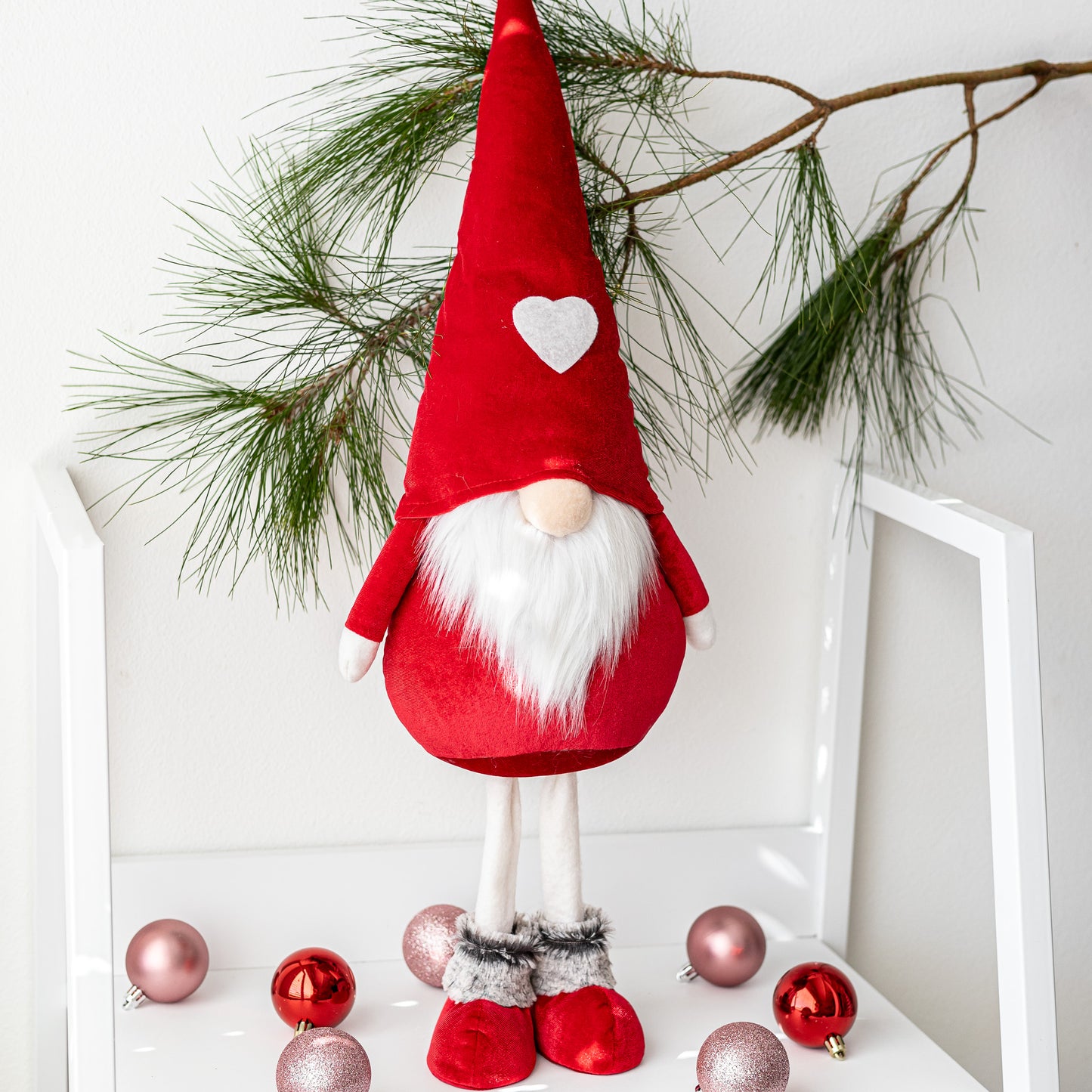 Large Standing Red Velvet Gnome