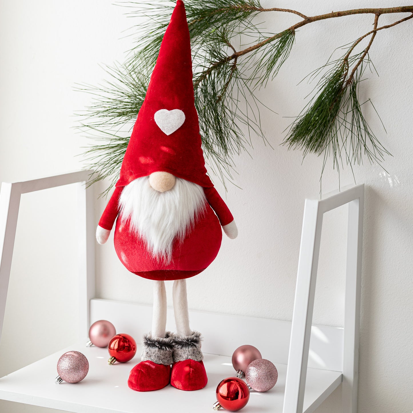 Large Standing Red Velvet Gnome