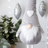 Medium Standing Grey Velvet Gnome