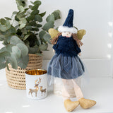 Blue Sitting Angel with Dangly Legs - wholesale