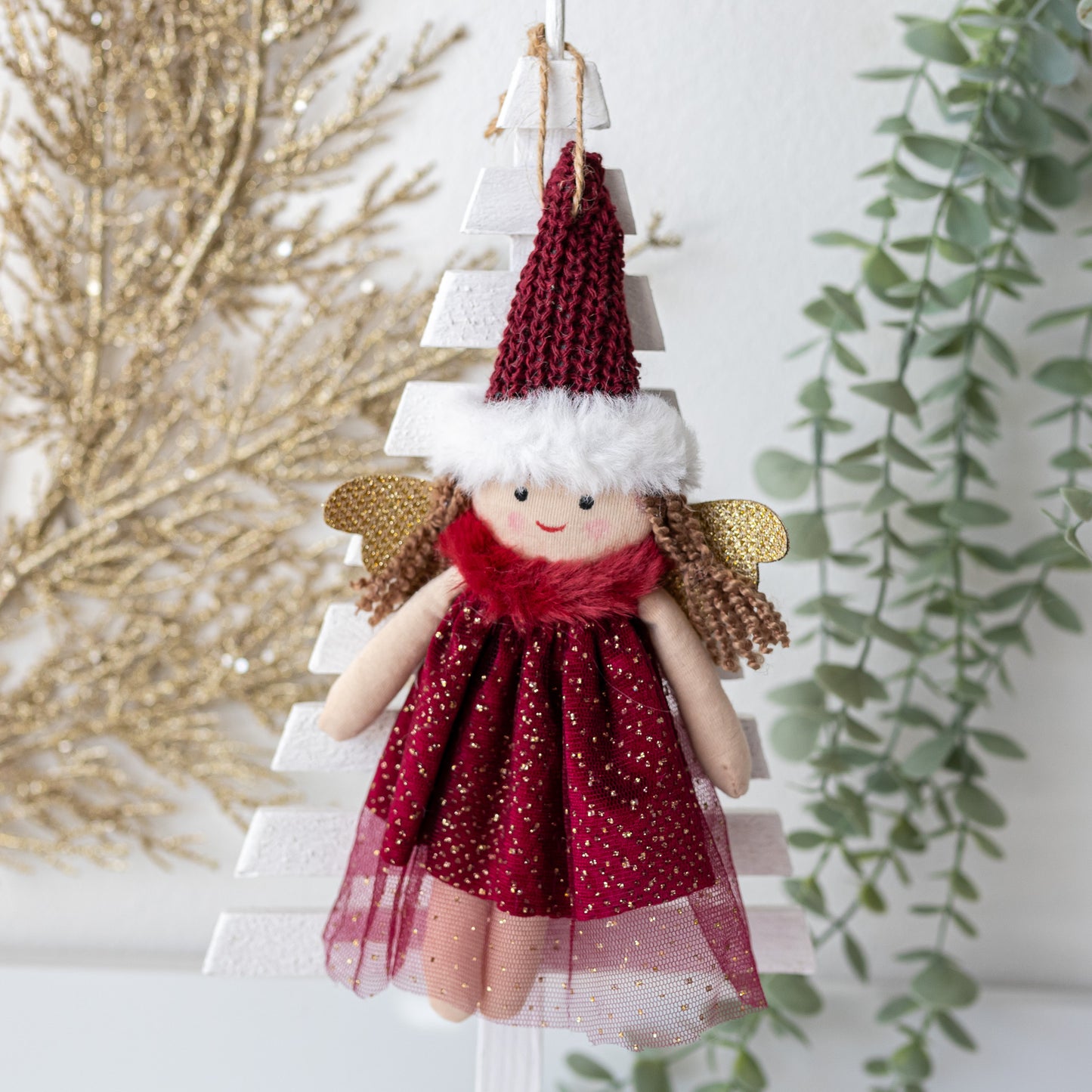 Red Hanging Fabric Angel