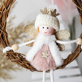 Pink Angel with Rattan Wreath