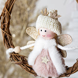 Pink Angel with Rattan Wreath