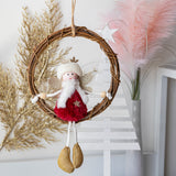 Red Angel with Rattan Wreath