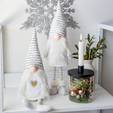 Silver & white Standing Boy Gnome