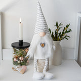 Silver & White Sitting Girl Gnome - wholesale