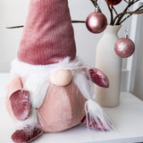 Big Round Pink Girl Velvet Gnome - wholesale