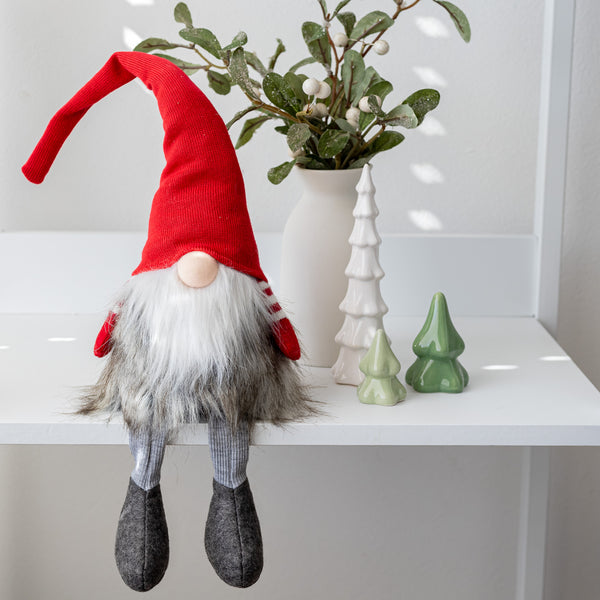 Sitting Gnome with Knitted Hat and Dangly Legs - wholesale