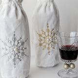 Silver Snowflake Wine Bottle Bag