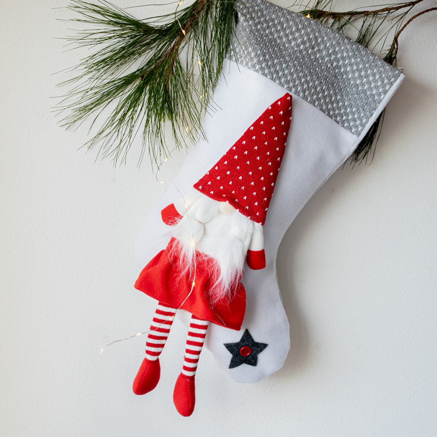 White Gnome Stocking