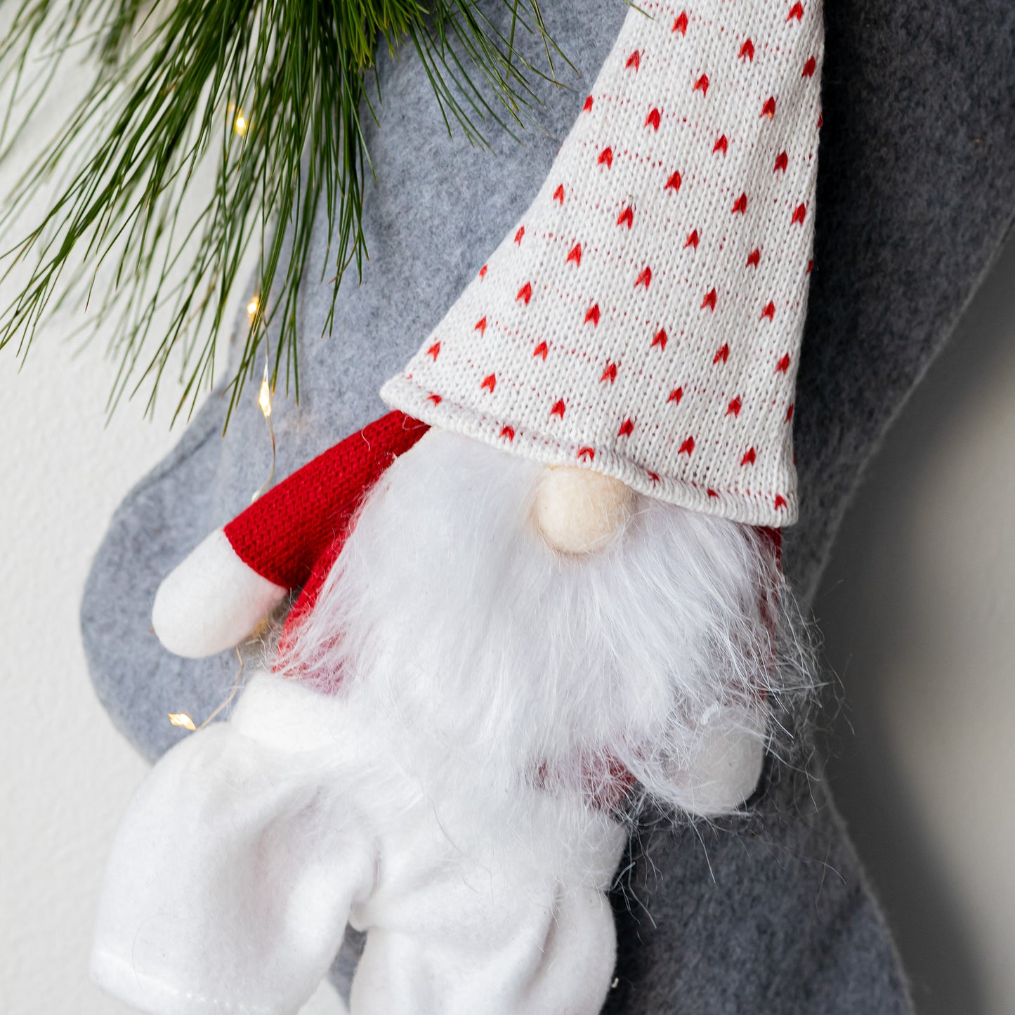 Grey Gnome Stocking