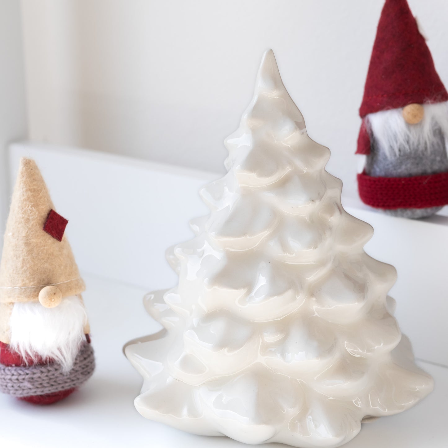 Large Vanilla Ceramic Christmas Tree