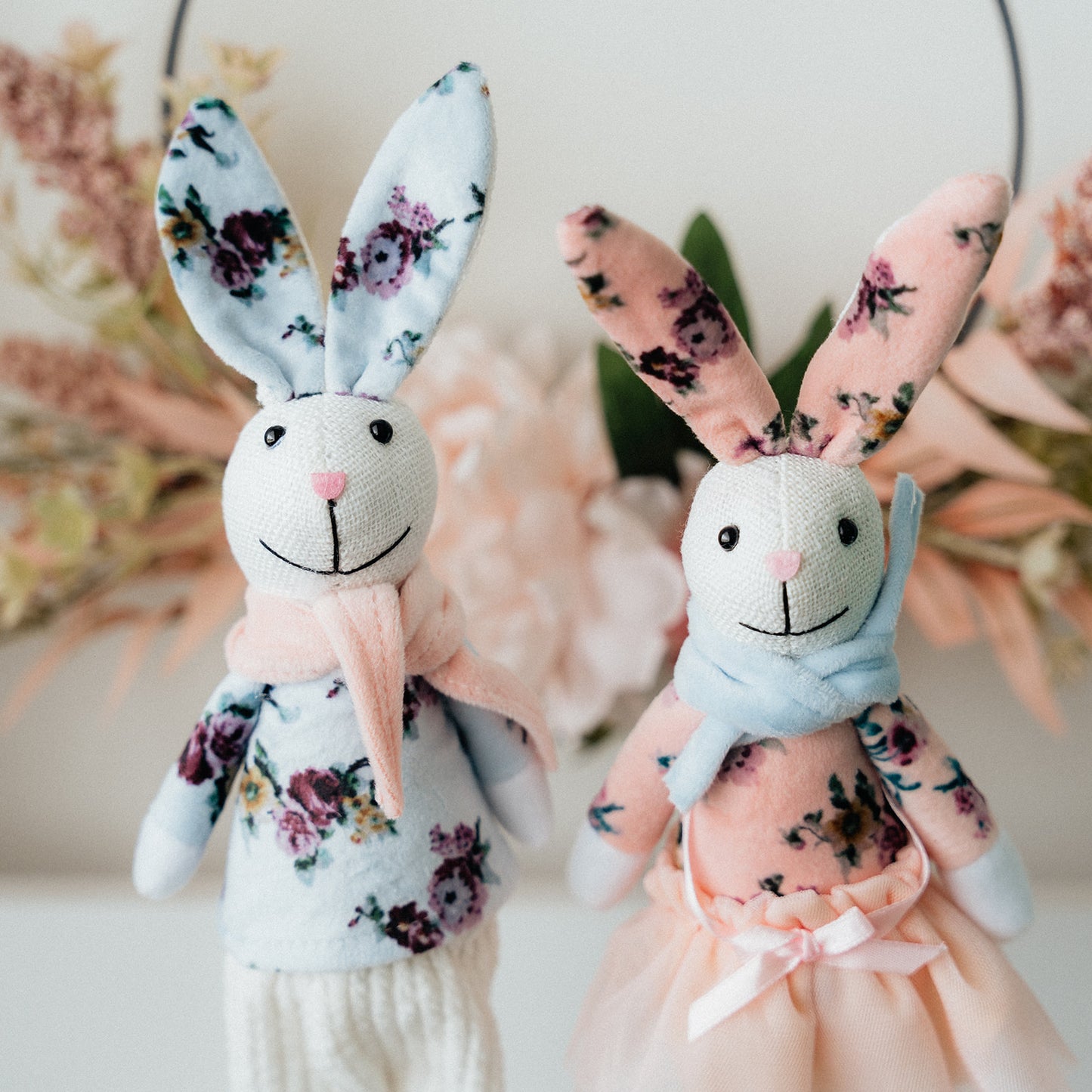 Standing Bunny -Pink & White