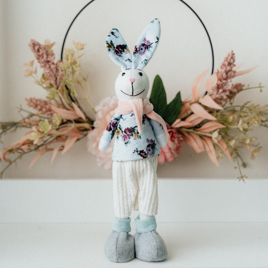 Standing Bunny - Blue & White