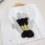 Black embroidery DIY craft kit with hoop - STANDING GIRL - Wholesale