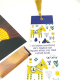 Nordic Golden Dala Horses Bookmark with tassel