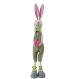 Green Standing Fabric bunny with heart and long legs - Wholesale