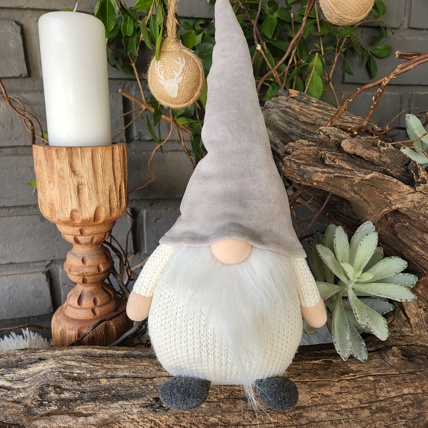 Soft Pastel Grey Gnome 30cm