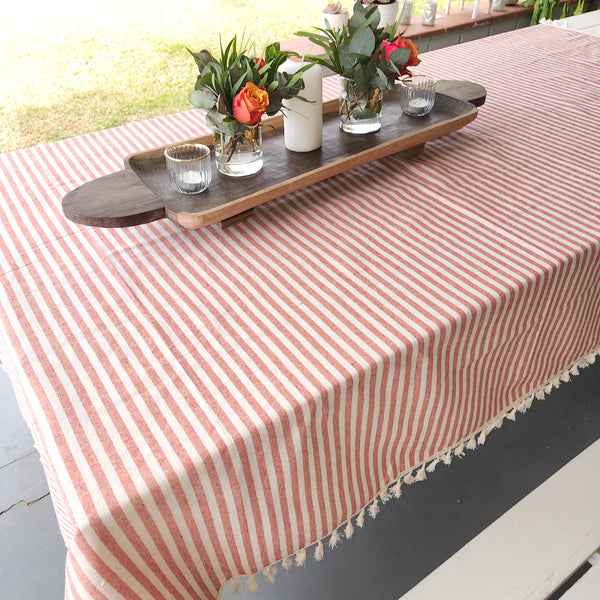 Red Striped Table Cloth 140 x 220cm