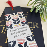 Nordic Red King Flower Bookmark with tassel - Wholesale