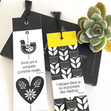Nordic Birds Heart Bookmark with tassel