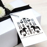 5 piece multi pack gift tag set - Black & White - Wholesale
