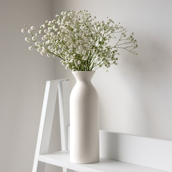 Large Scandinavian White Ceramic Vase - 23cm - wholesale
