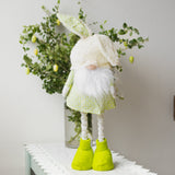 Standing Easter Bunny Gnome with extendable legs - GREEN - wholesale