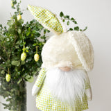 Standing Easter Bunny Gnome with extendable legs - GREEN