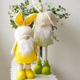 Standing Easter Bunny Gnome with extendable legs - YELLOW - wholesale