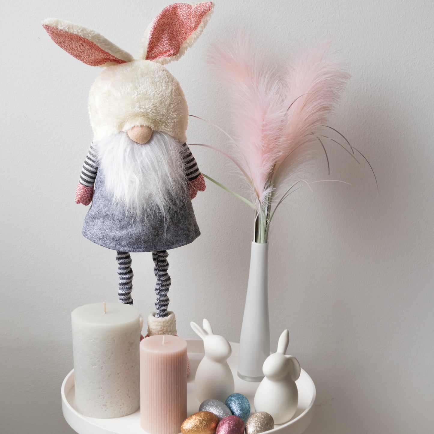 Bunny Gnome with extendable legs - GREY