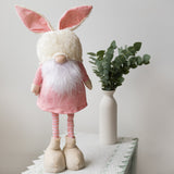 Standing Easter Bunny Gnome with extendable legs - PINK