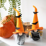 Scandinavian Halloween Boy Gnome with Bats - ORANGE