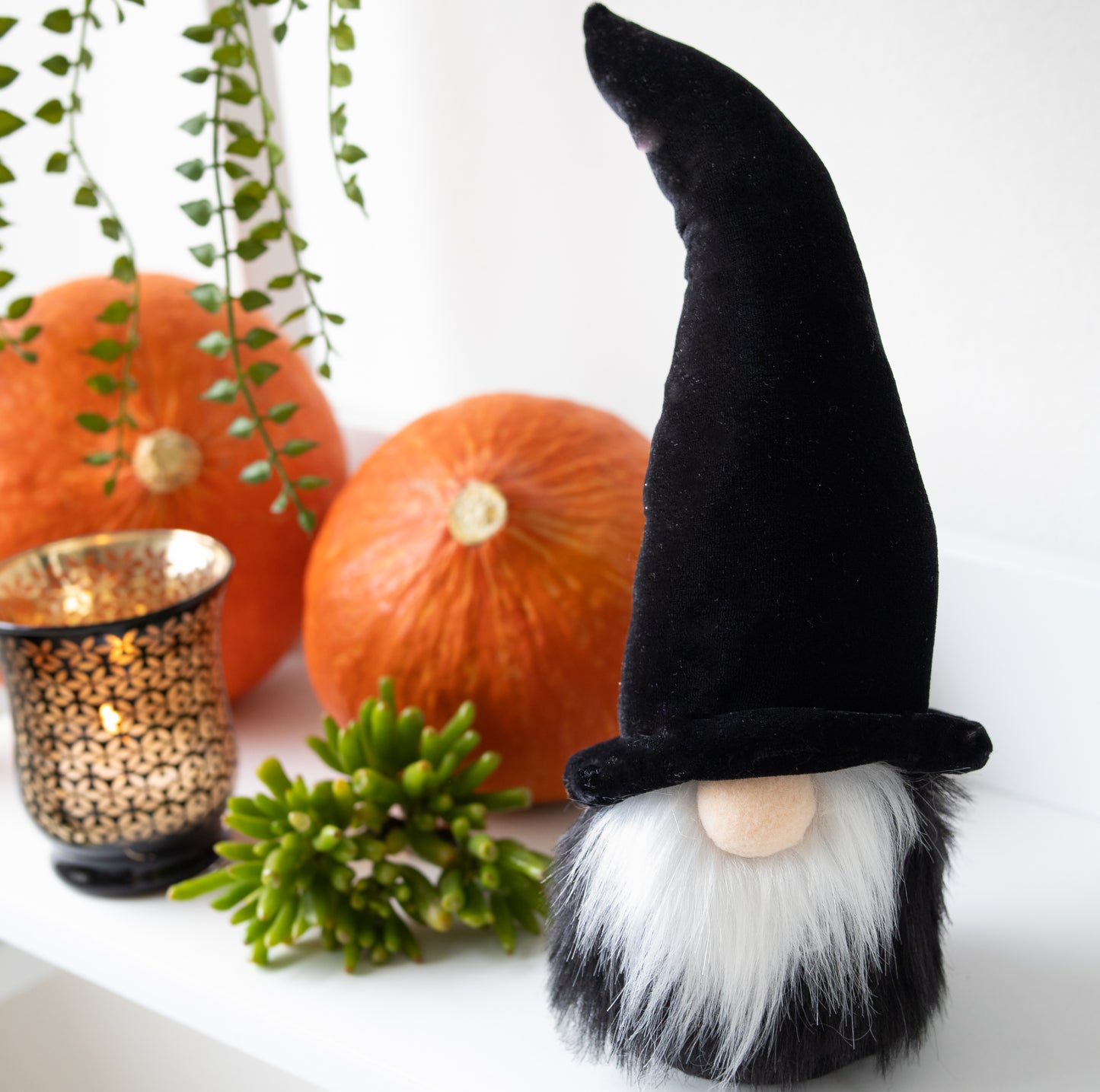 Scandinavian Halloween Wizard Gnome - BLACK