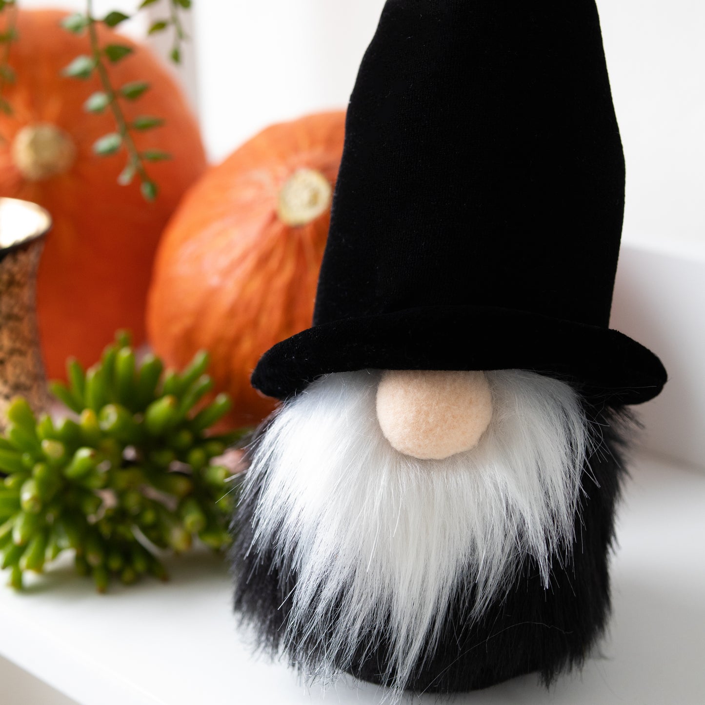 Scandinavian Halloween Wizard Gnome - BLACK