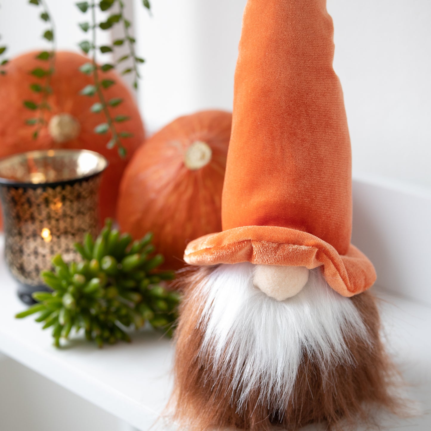 Scandinavian Halloween Wizard Gnome - ORANGE