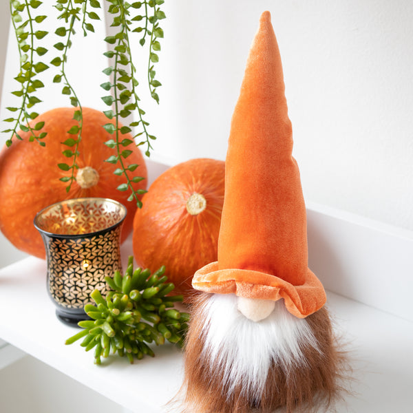 Scandinavian Halloween Wizard Gnome - ORANGE