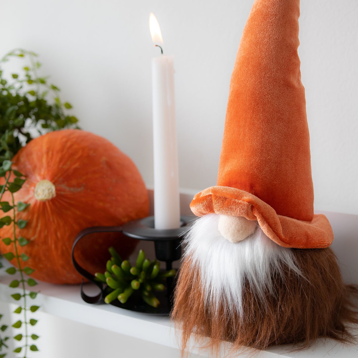 Scandinavian Halloween Wizard Gnome - ORANGE