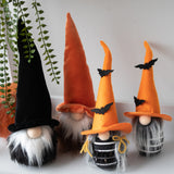 Scandinavian Halloween Boy Gnome with Bats - ORANGE