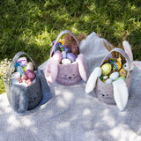 Fabric Easter Egg Basket - GREY