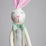 Green Standing Fabric Rabbit with heart & long legs