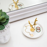Nordic Style White & Gold Ceramic Elk Jewellery Holder - Wholesale