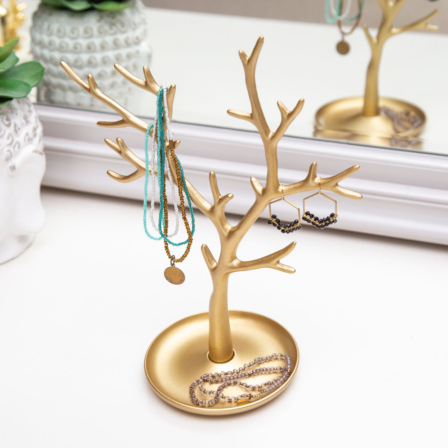 Decorative Metal Gold Jewellery Tree Stand